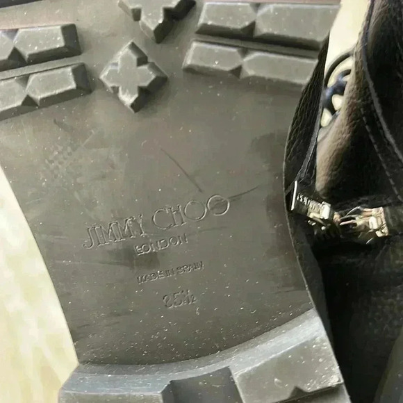 Jimmy Choo Black Side Zip Biker Boot sz 35.5 - Picture 8 of 11